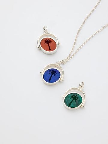 Si-gnet Pendant Silver w. Palm + Chain