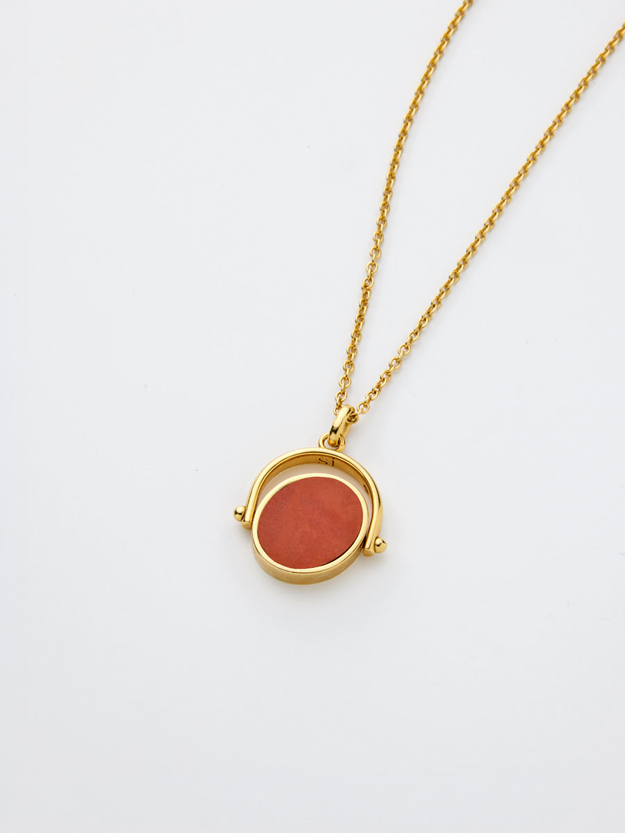 Si-gnet Pendant Gold Jasper with chain
