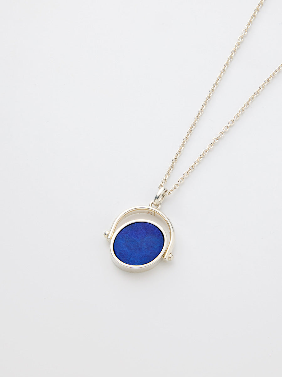 Si-gnet Pendant Silver, Lapis with chain
