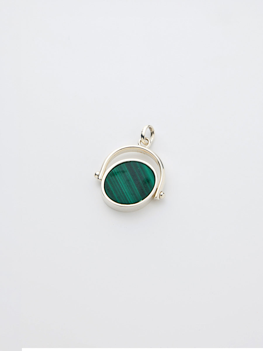 Si-gnet Pendant Silver w. Malachite