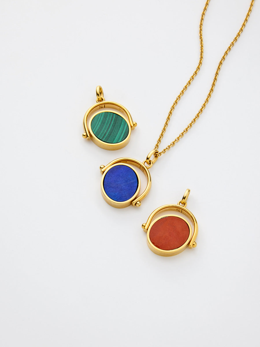 Si-gnet Pendant Gold w. Jasper