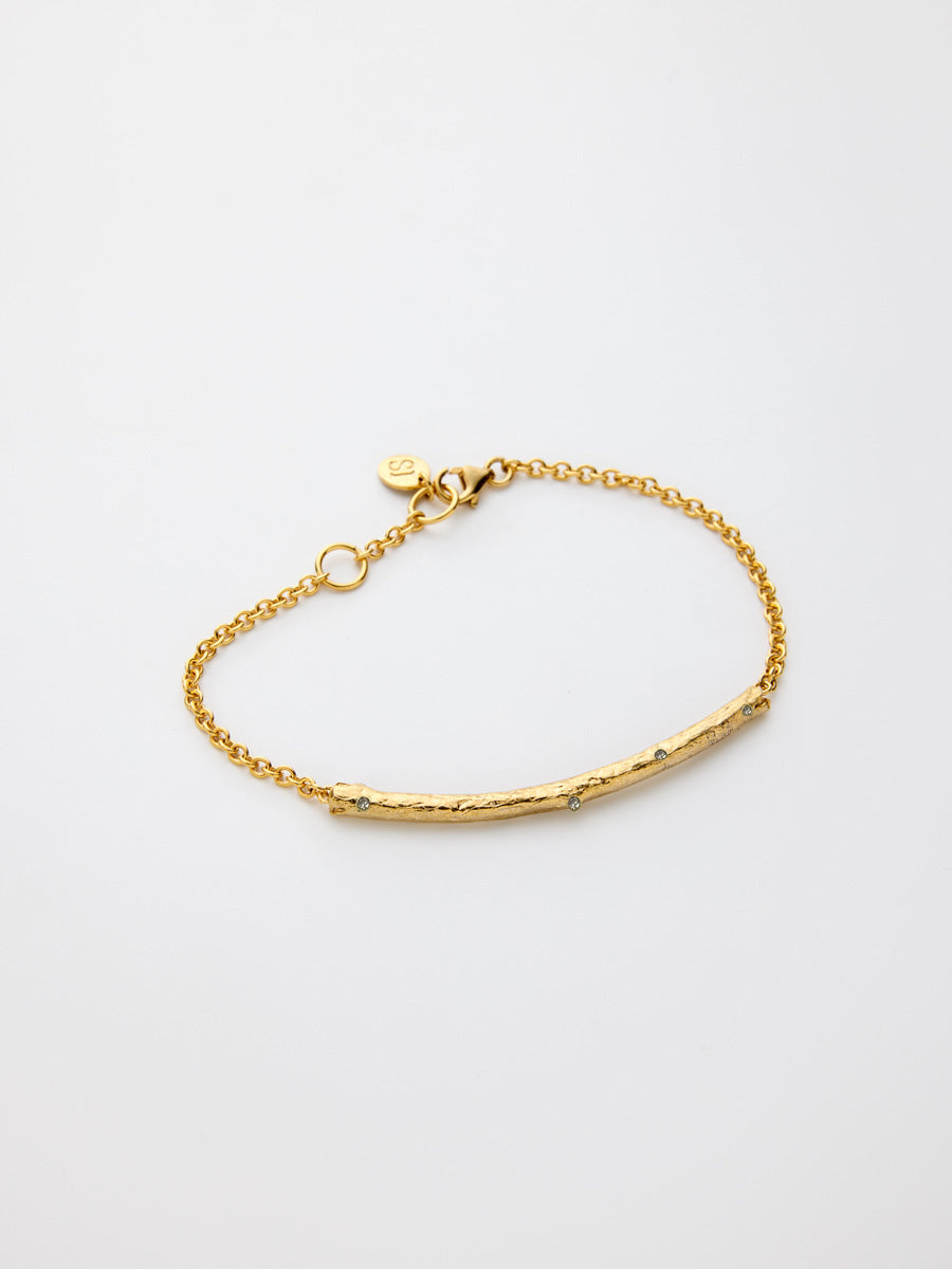 Twig Bracelet Gold with Diamonds