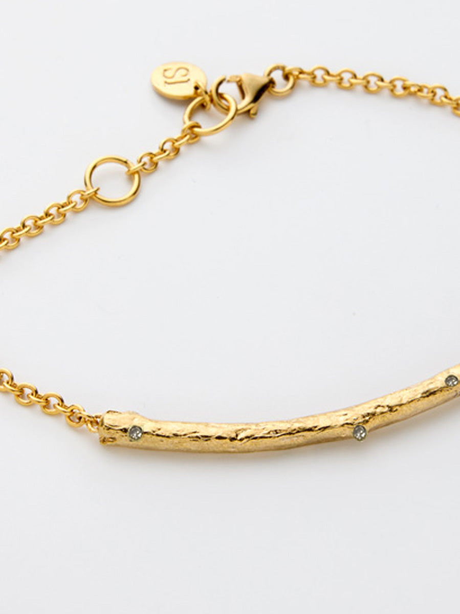 Twig Bracelet Gold with Diamonds