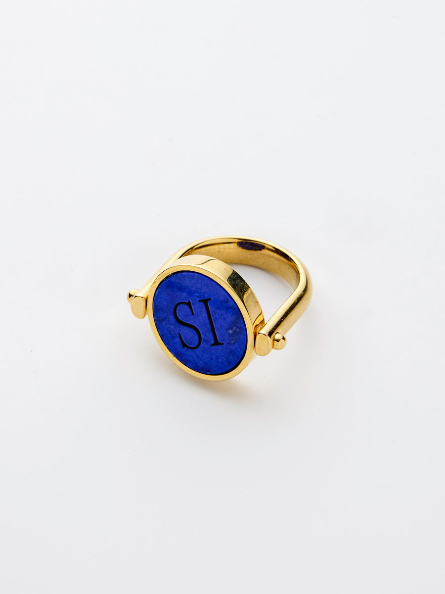 Si-gnet Ring Gold w. Lapis