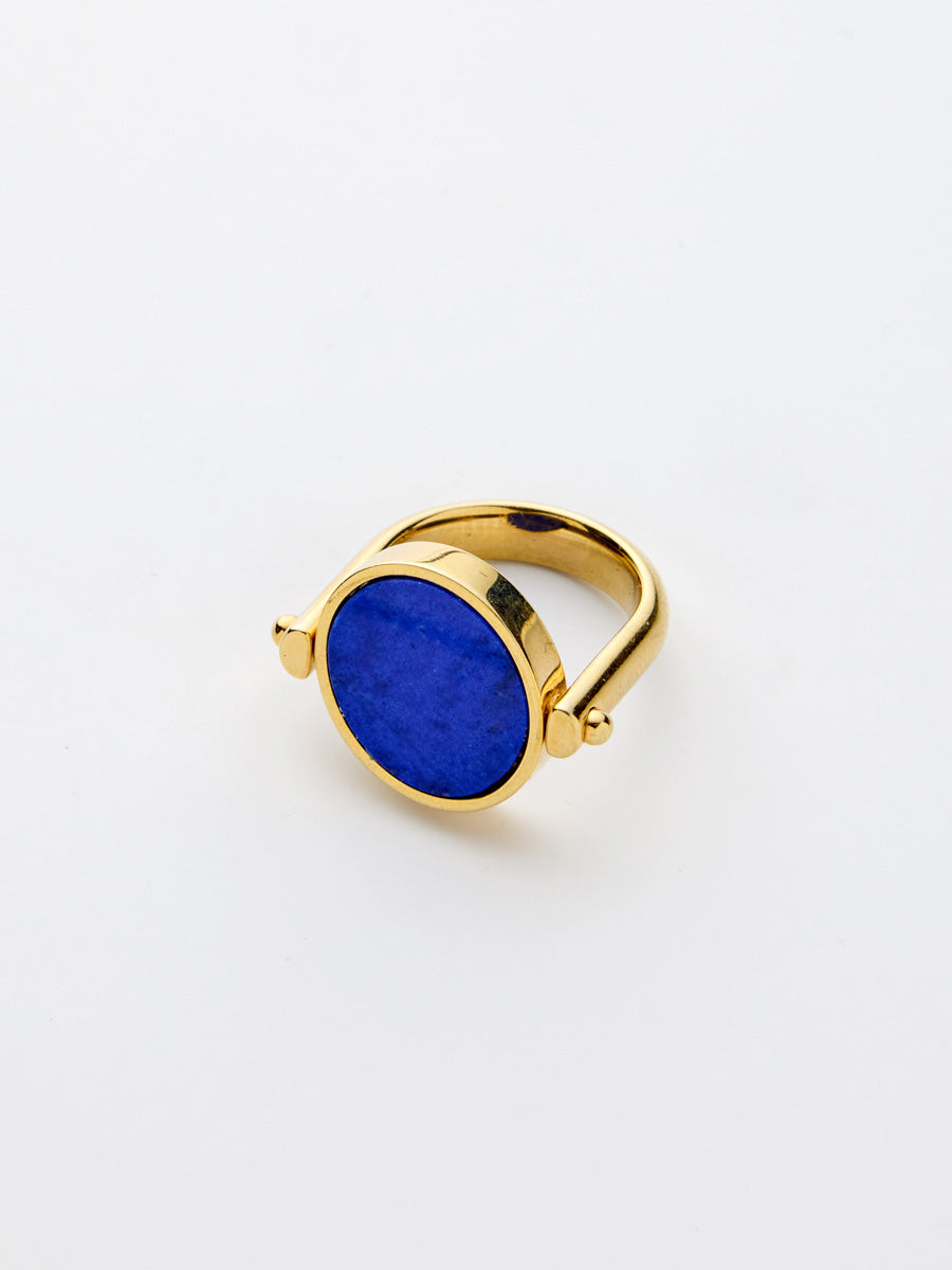 Si-gnet Ring Gold w. Lapis