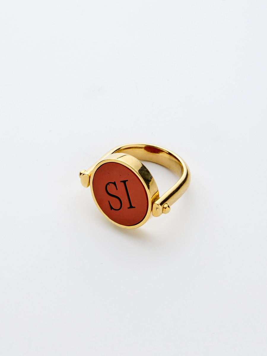 Si-gnet Ring Gold w. Jasper