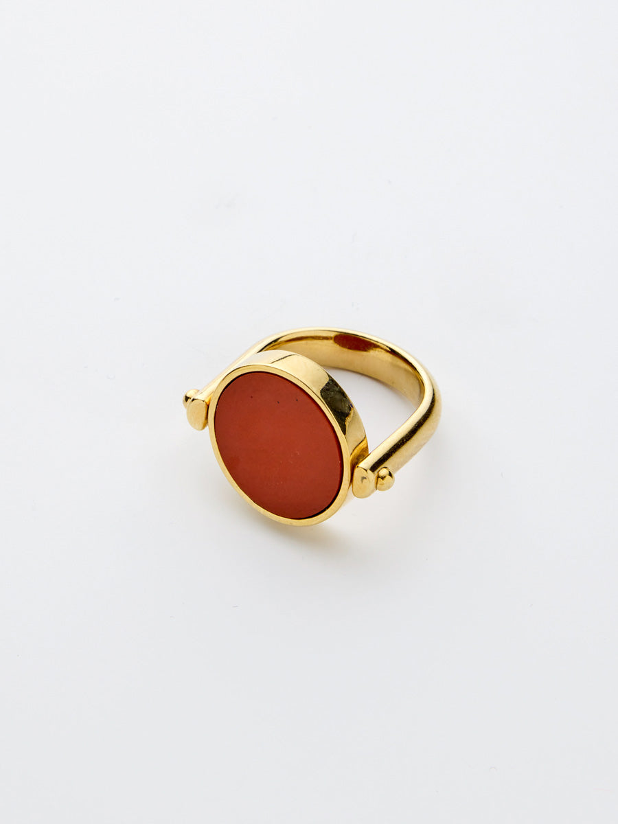 Si-gnet Ring Gold w. Jasper