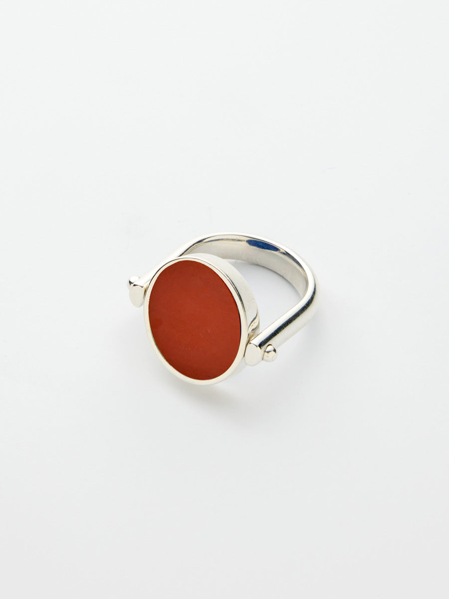 Si-gnet Ring Silver w. Jasper