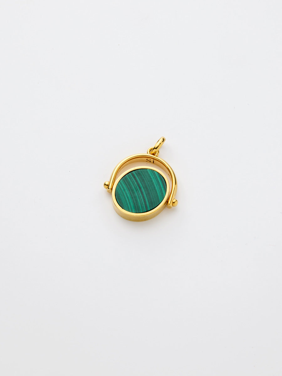 Si-gnet Pendant Gold w. Malachite